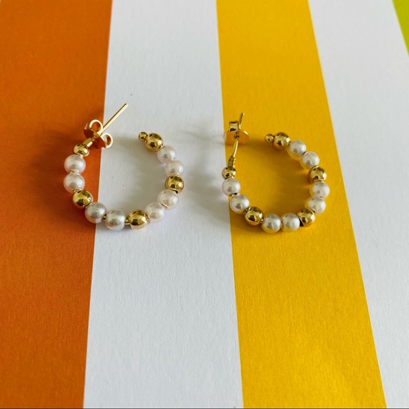 Beaded Small Hoops - Picture 3 of 9